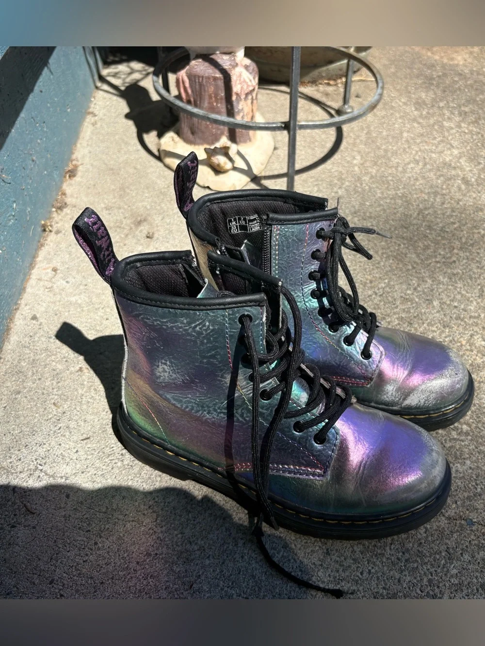 Dr. Martens Iridescent Holographic Lace-Up Boots